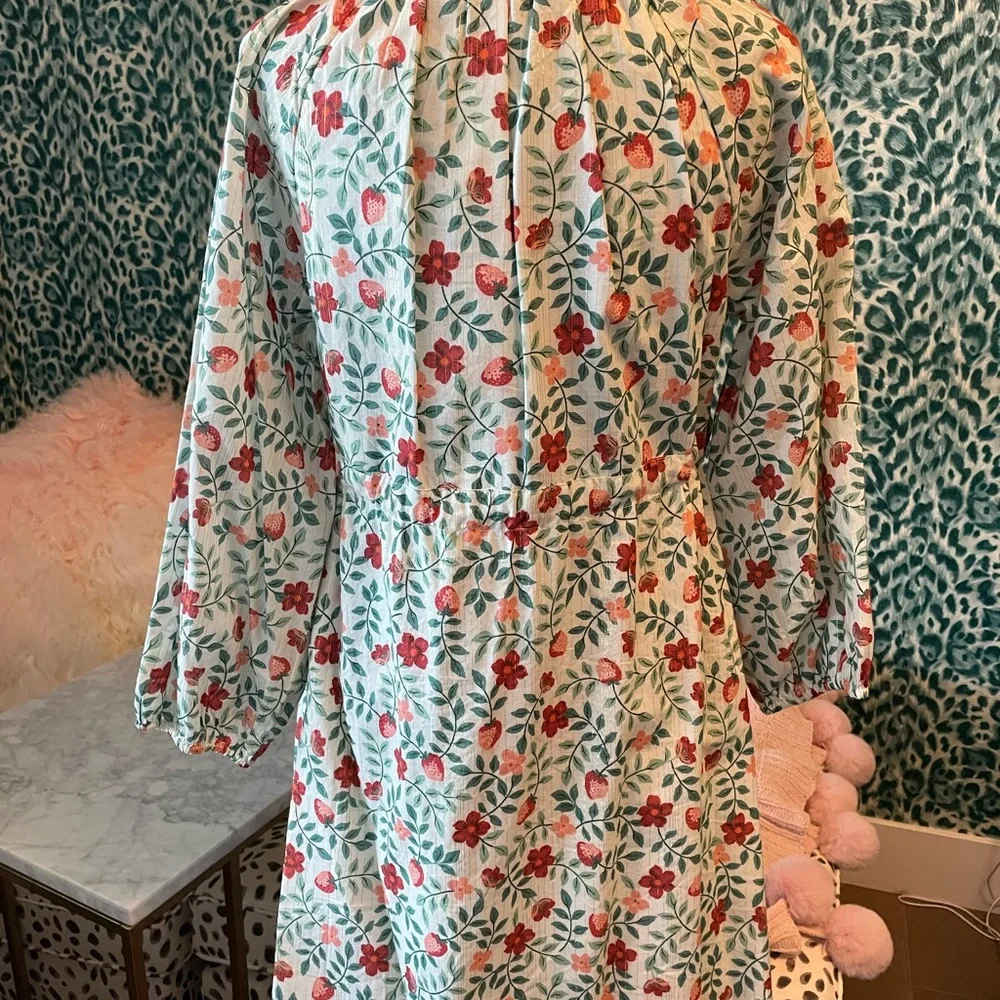 Draper James White Floral Drawstring Waist Tunic